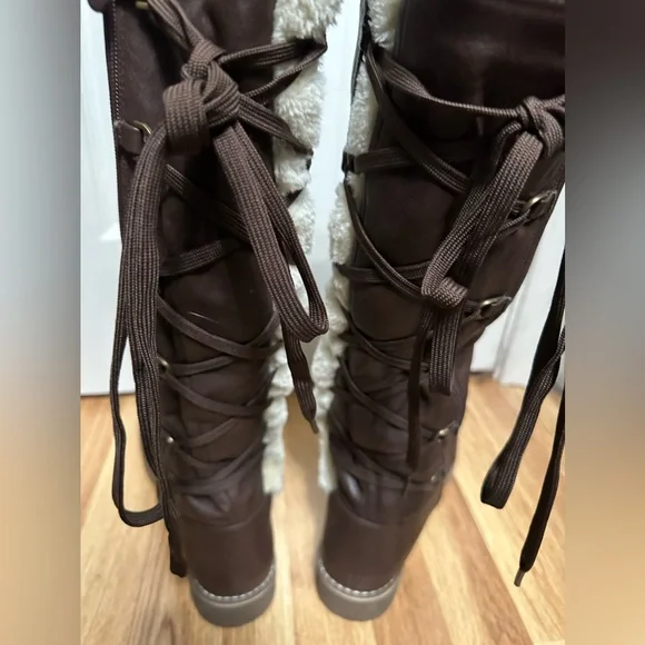 DREAM PAIRS Womens Knee High Warm Fur Winter Zip Boots - Picture 2 of 13